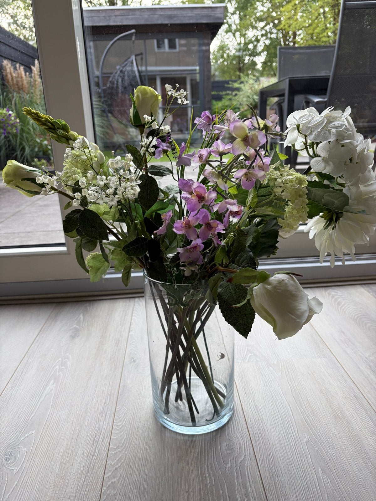 Prachtig kunstboeket met diverse bloemen en kleuren, Ophalen, Binnen, Gebruikt, Textiel