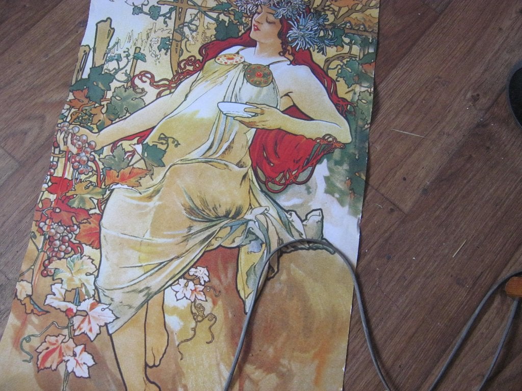 art nuveau mucha poster autumn, Ophalen of Verzenden, A1 t/m A3, Overige onderwerpen, Rechthoekig Staand