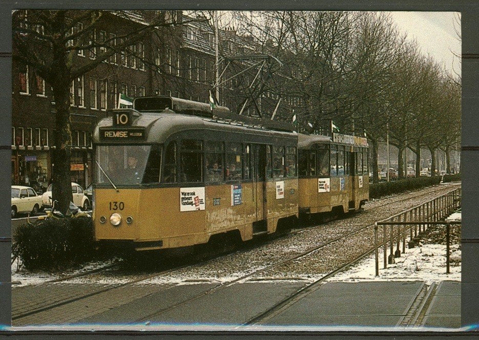 ALLAN Tram 130 Lijn 10 RET Foto/Ansichtkaart Tram t-43 jdu, Verzamelen, Spoorwegen en Tramwegen, Ophalen of Verzenden, Zo goed als nieuw