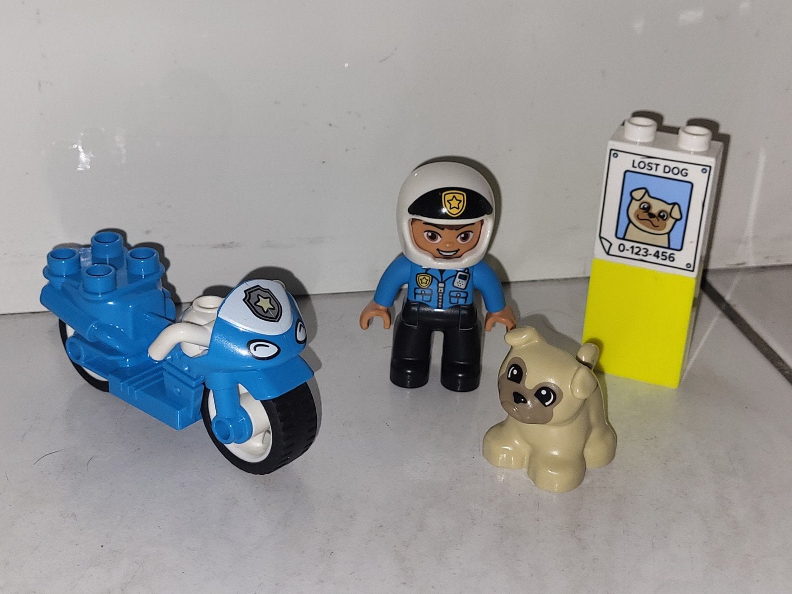 Duplo politie motor met hond, Gebruikt, Ophalen of Verzenden, Duplo, Duplo