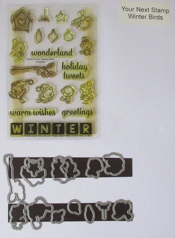 YourNextStamp; Winter Birds (stempels+snijmallen), Ophalen of Verzenden, Zo goed als nieuw, Clearstamp
