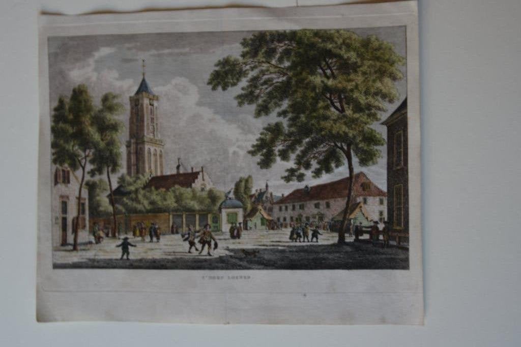 LOENEN AAN DE VECHT Kopergravure 1786-`92 JAN BULTHUIS E4, Antiek en Kunst, Kunst | Etsen en Gravures, Verzenden, Stadsgezicht