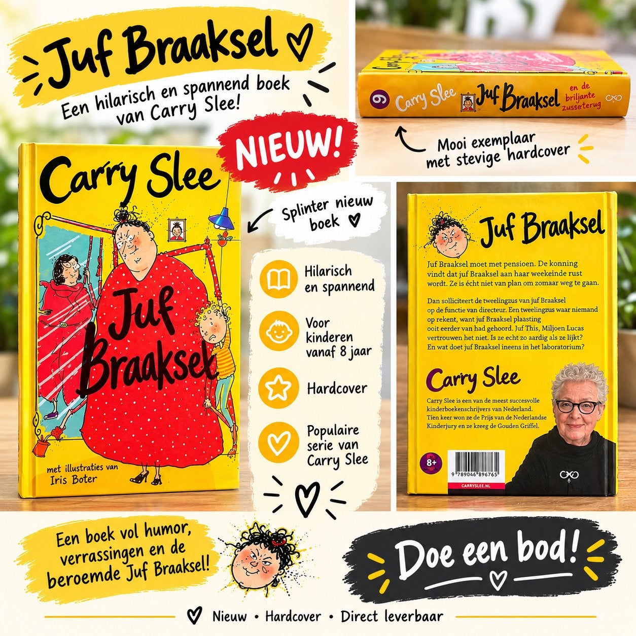 Juf Braaksel - Een hilarisch en spannend boek van Carry Slee, Ophalen of Verzenden, Nieuw, Fictie