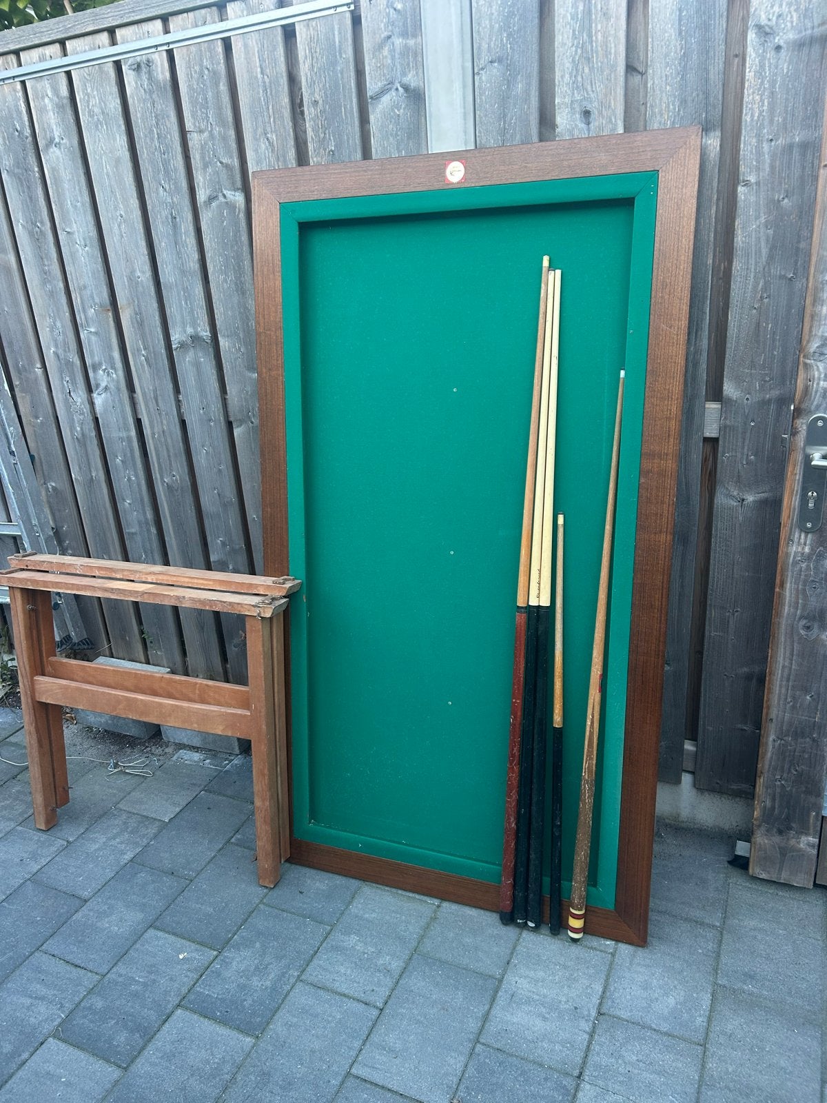 Klein biljart met leistenen bodem en accessoires, Ophalen, Gebruikt, Biljarttafel
