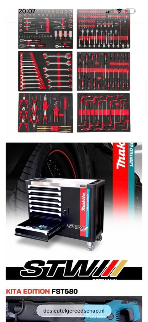 STW Makita Limited Edition Gereedschapswagen met set, Ophalen of Verzenden