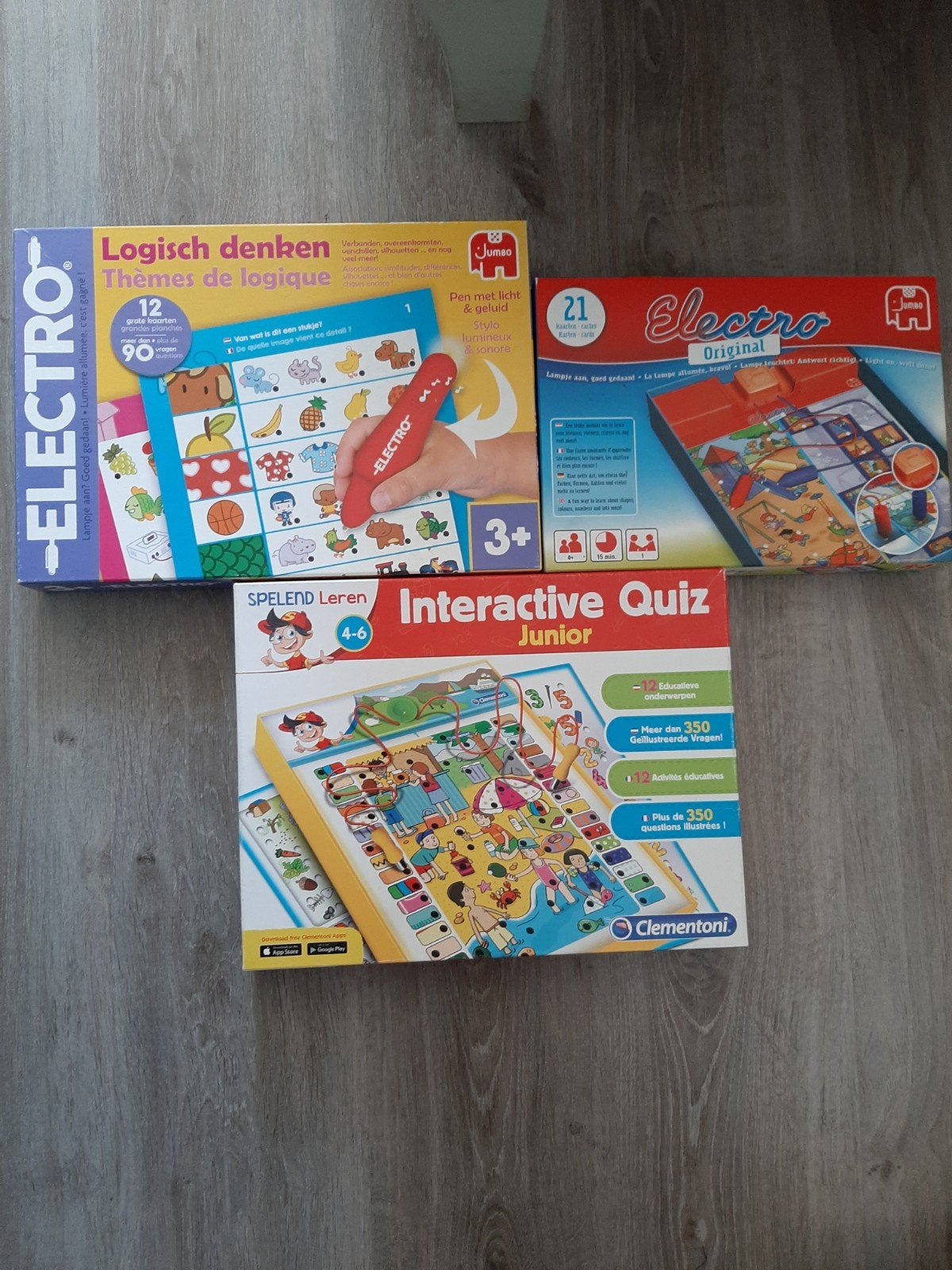 Jumbo Electro Spellen & Clementoni Interactive Quiz, Ophalen, Gebruikt, Puzzelen, Met licht