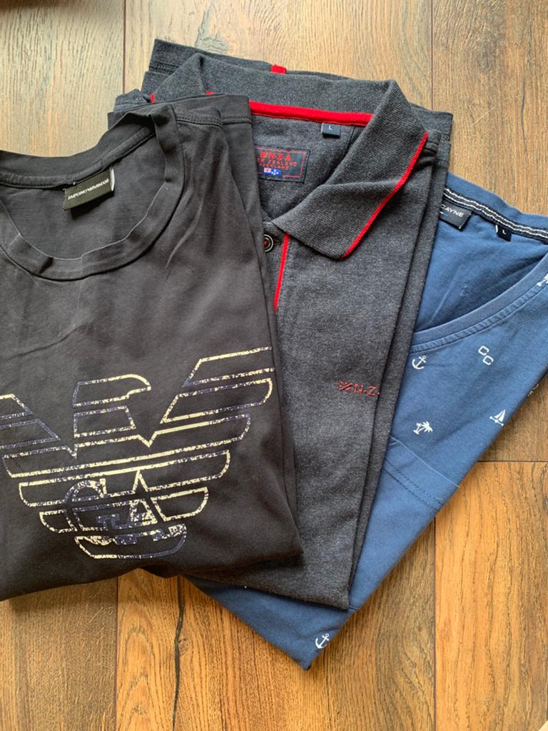 3 heren shirts L Armani NZA Chris Cayne, Ophalen of Verzenden, Zo goed als nieuw, Zwart