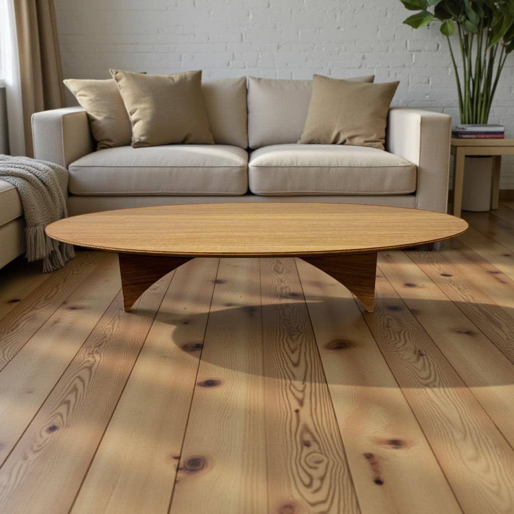 Retro ovalen houten cofffee table / salontafel, Ophalen