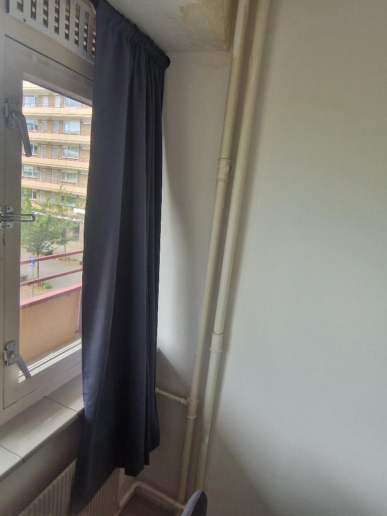 JYSK curtain AMUNGEN 1x140x175 navy blue opaque x2 with rod, Huis en Inrichting, Stoffering | Gordijnen en Lamellen, Ophalen, 100 tot 150 cm