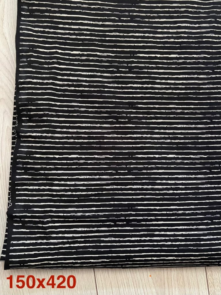 Tricot stof, 120 cm of meer, Zwart, Ophalen of Verzenden, Katoen