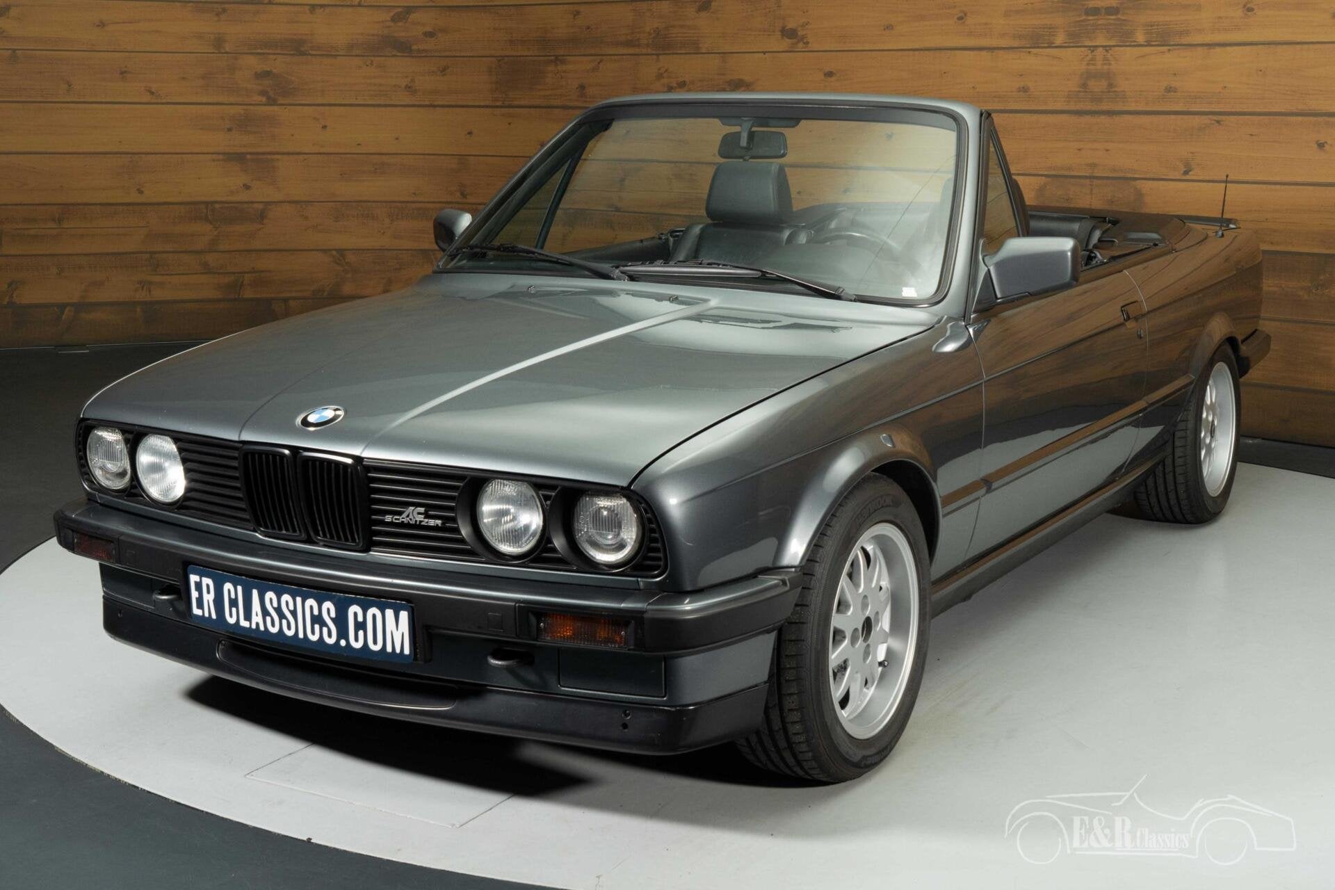 BMW 320i Cabriolet | 1989, Auto's, Achterwielaandrijving, Zwart, 4 stoelen, Leder