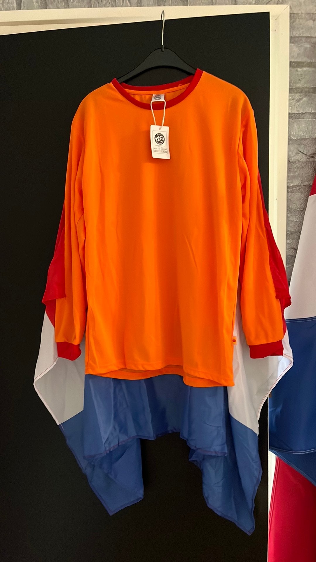 Oranje shirt met nederland vlag achter wk nieuw, Ophalen, Nieuw, Overige maten, Oranje