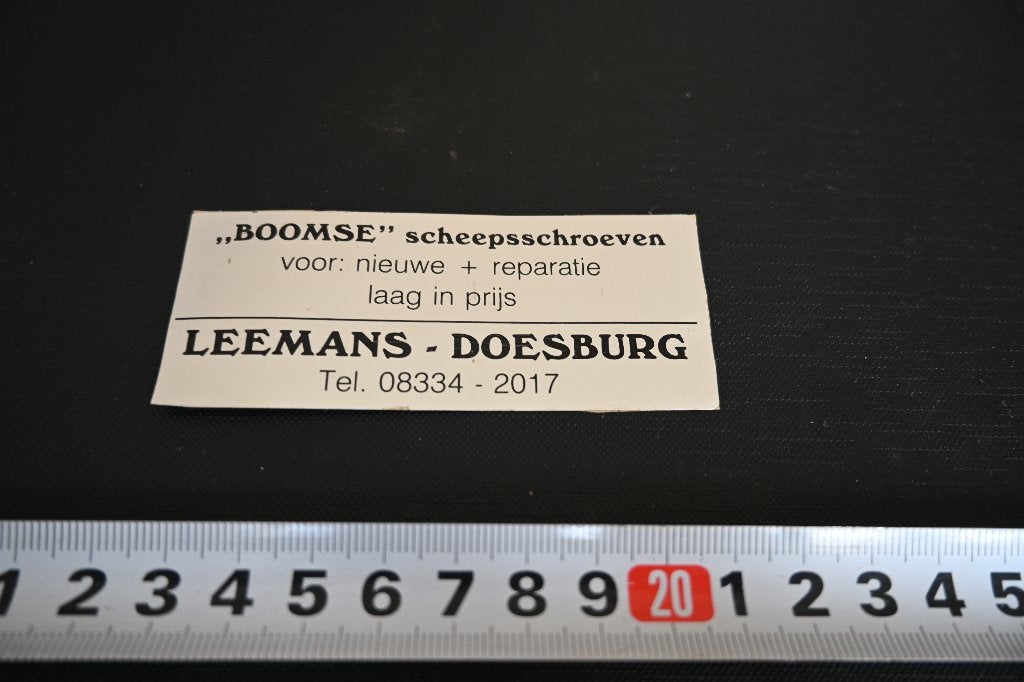 sticker doesburg LEEMANS boomse scheepsschroeven, Verzamelen, Ophalen of Verzenden, Zo goed als nieuw