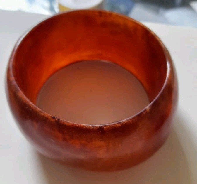 Vintage Bakelieten Armband Appel Juice - Getest, Ophalen of Verzenden, Gebruikt, Oranje, Overige materialen