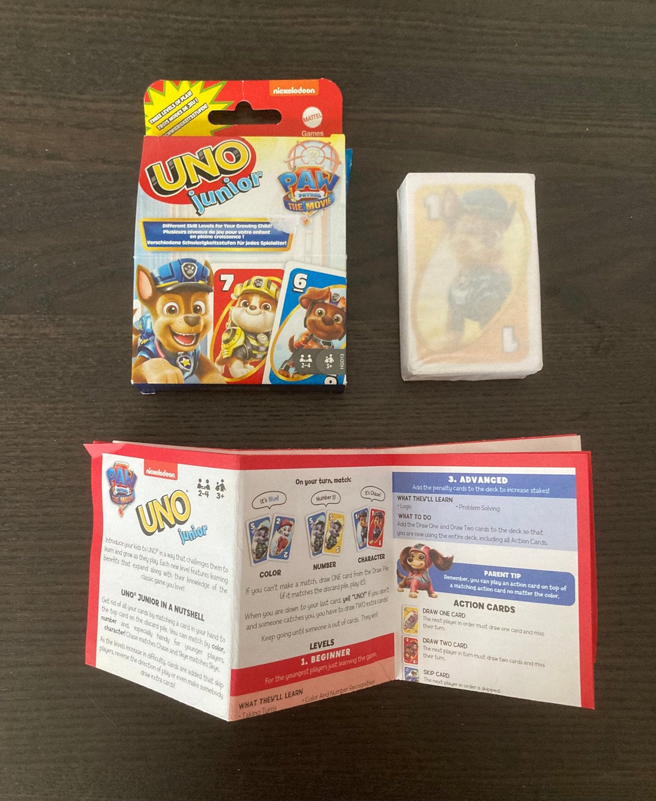 Paw Patrol Uno junior. Inhoud nieuw., Hobby en Vrije tijd, Ophalen of Verzenden, Zo goed als nieuw