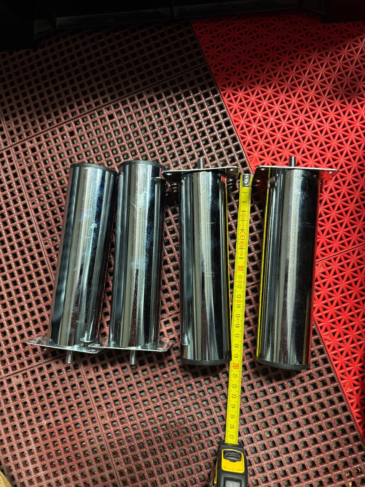 4x Chromen Tafelpoot 20 cm - Gebruikt, Ophalen of Verzenden, Gebruikt, Metaal, Tafelpoot