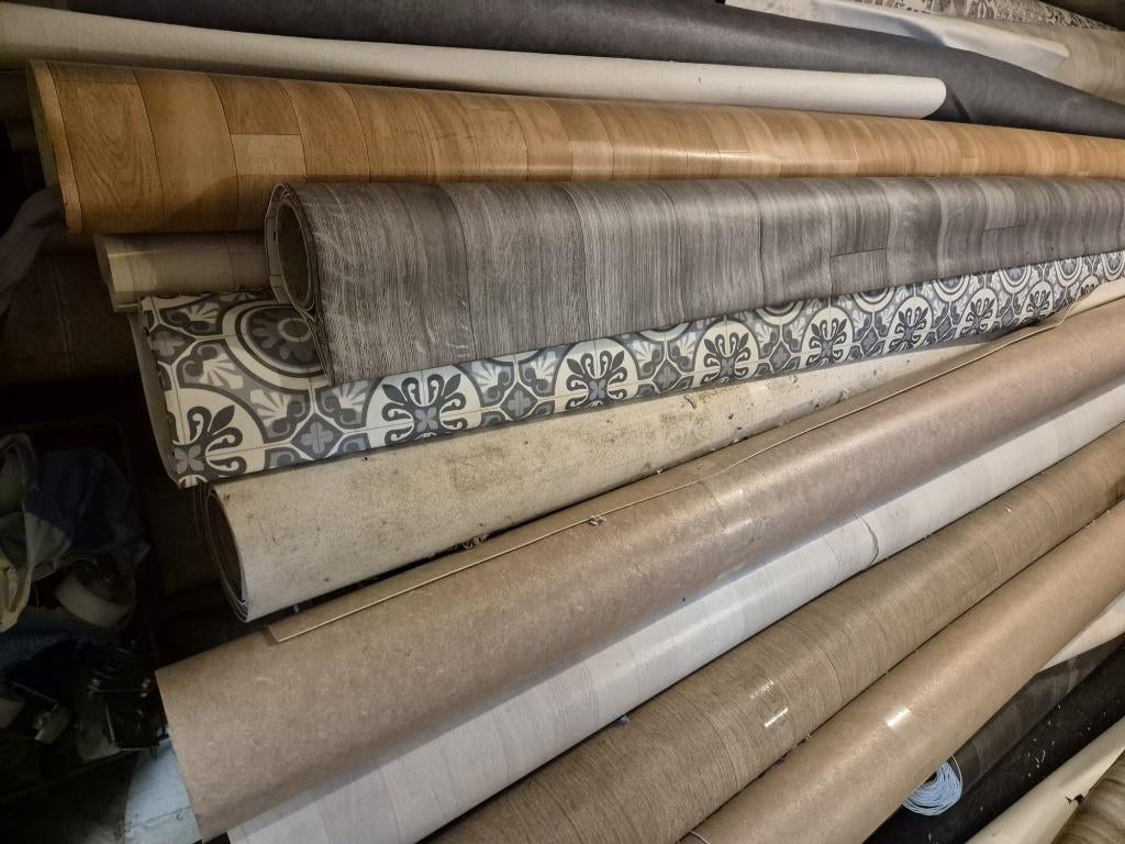 VLOEREN VINYL TAPIJT GOEDKOOP GRATIS, Ophalen, 75 m² of meer, Nieuw, Crème
