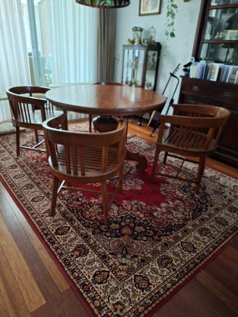 Complete eethoek: ronde tafel met 4 stoelen, Huis en Inrichting, Ophalen, Gebruikt, Klassiek, Rond