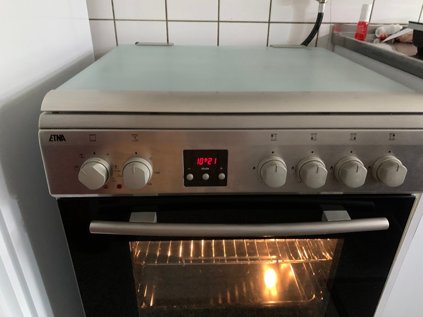 Etna fornuis met grote wokpit model EFG689vrvsae e2, Ophalen, 4 kookzones, Zo goed als nieuw, Gas
