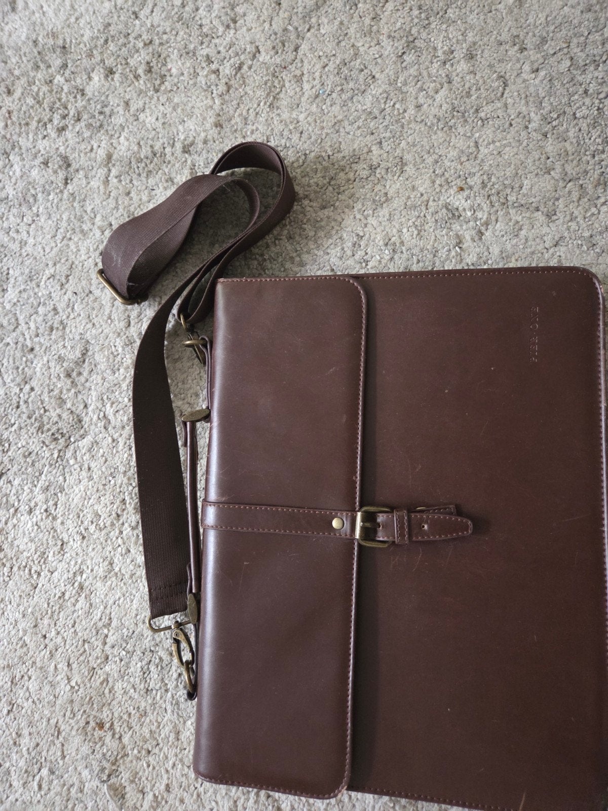 Pier One Leren Laptoptas/Aktetas - Bruin, Overige merken, Gebruikt, Bruin, Ophalen of Verzenden