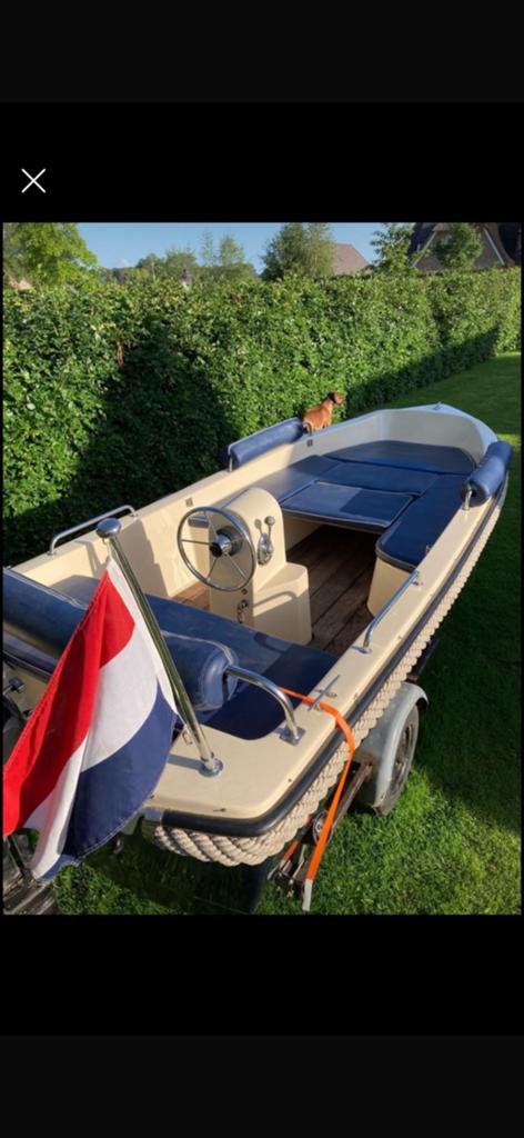 Mooie Malta 470 S sloep met Suzuki 9.9 pk + trailer, Watersport en Boten, Sloepen, Ophalen, Zo goed als nieuw, Buitenboordmotor