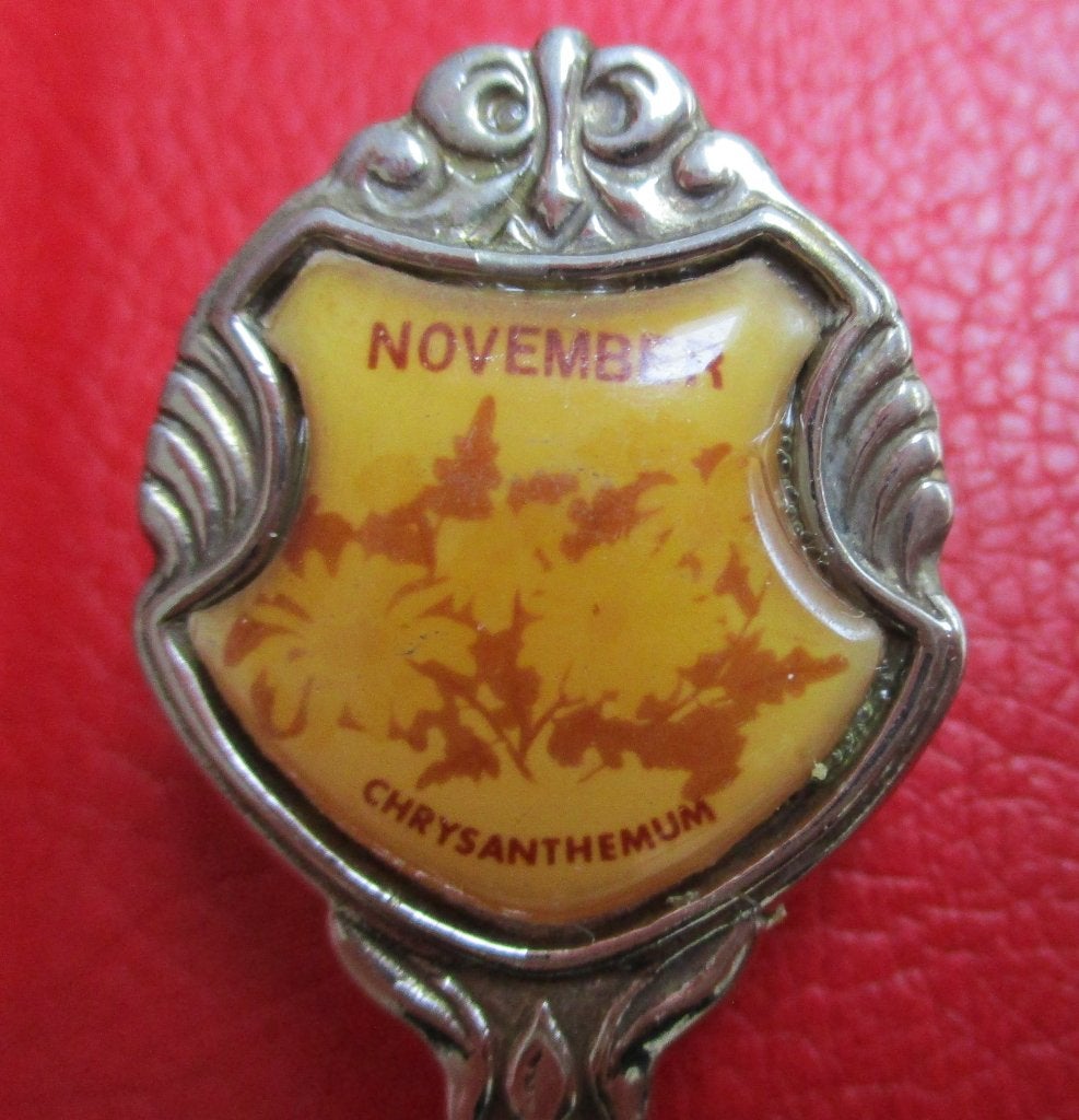 vintage theelepel november chrysant gazelle silverplated, Ophalen of Verzenden, Metaal, Bestek, Verzilverd