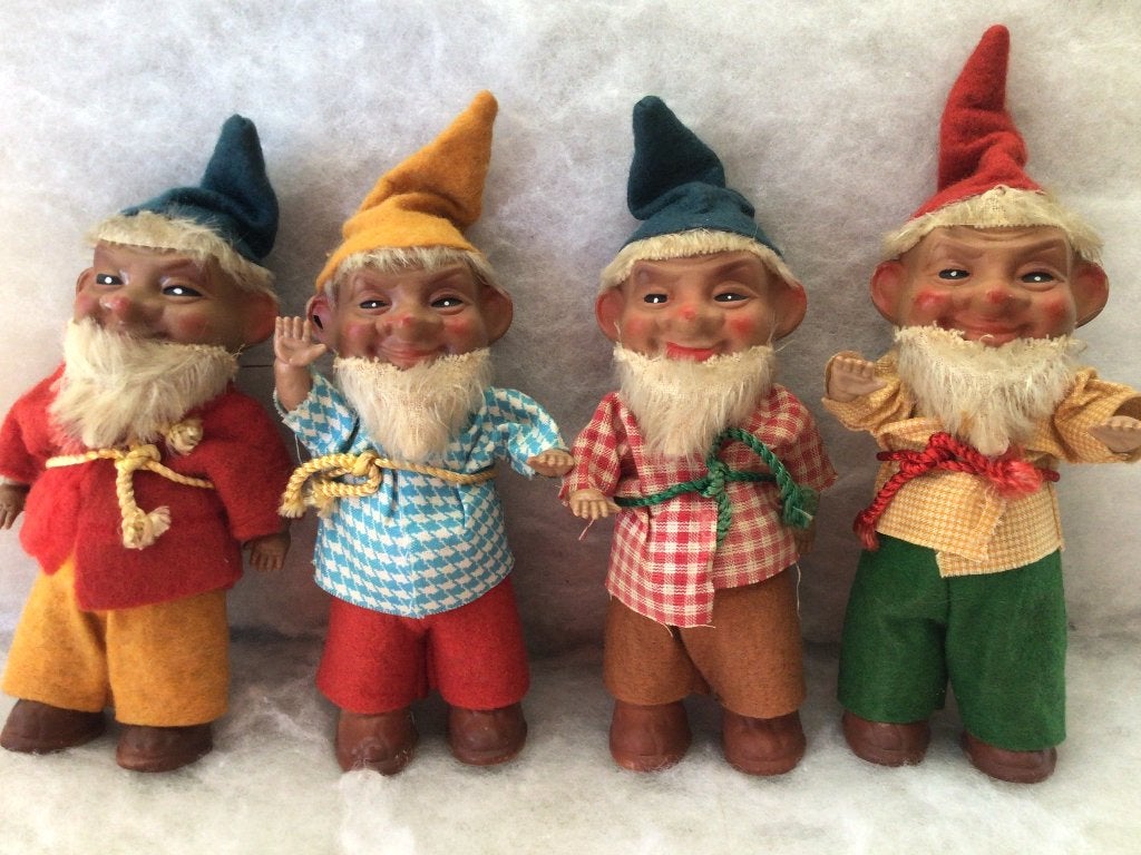 4 vintage kabouters. Jaren 50-60. Celluloid, Ophalen of Verzenden