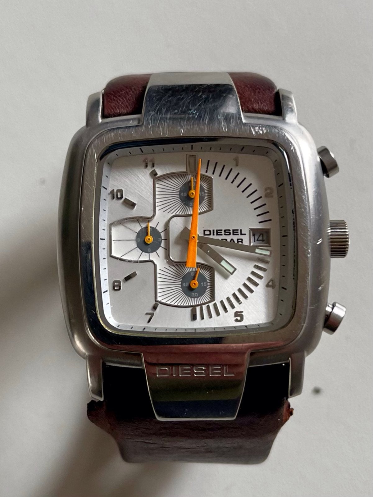 Diesel horloge DZ-4029 - Bandje en batterij moeten vervangen, Overige merken, Staal, Polshorloge, Ophalen of Verzenden