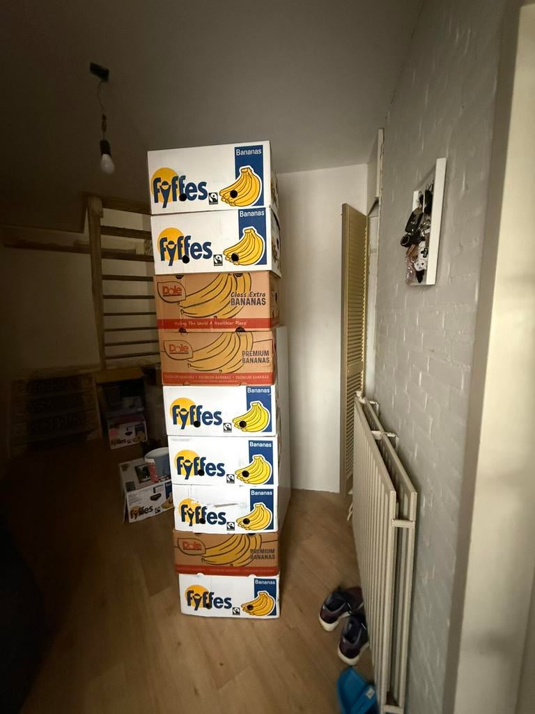 10 bananendozen in zeer goede staat, Doe-het-zelf en Verbouw, Kratten en Dozen, Ophalen, Doos, Minder dan 35 cm, Zo goed als nieuw