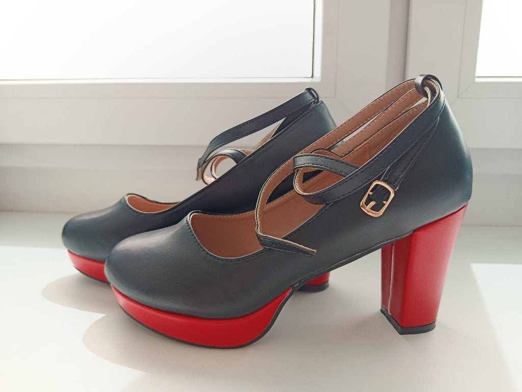 Zwart met rode Hakken, Ophalen, Zwart, Nieuw, Schoenen met hoge hakken