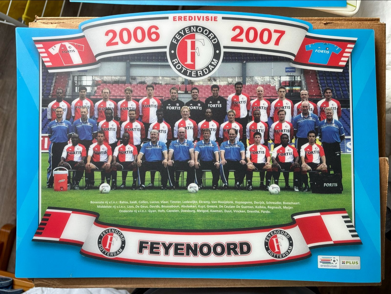 Feyenoord placemat Eredivisie Teamfoto 2006-2007, Ophalen, Zo goed als nieuw, Feyenoord, Overige typen