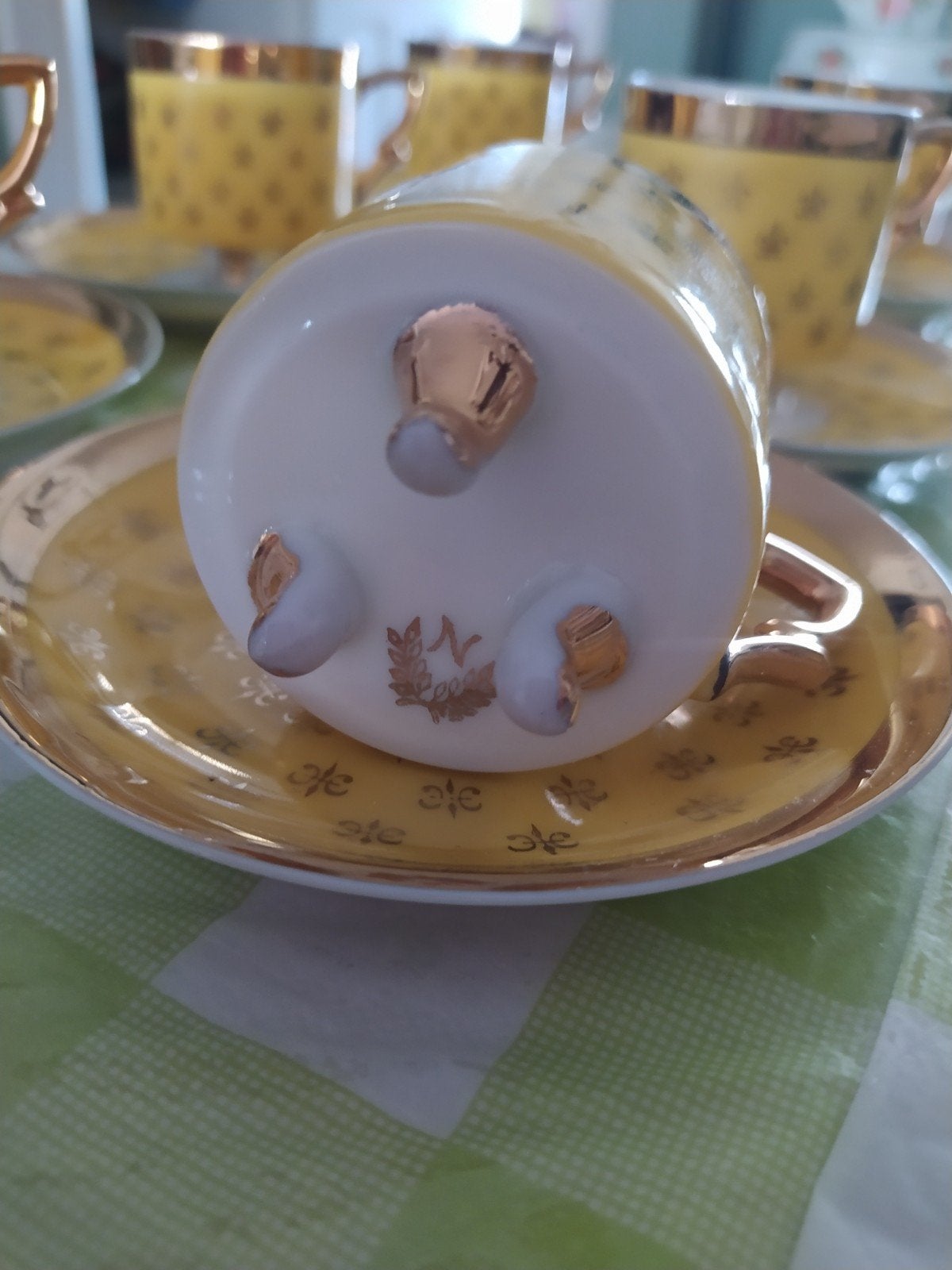 Vintage arnat creations poseleinen theekopjes en schoteltje, Ophalen of Verzenden, Porselein