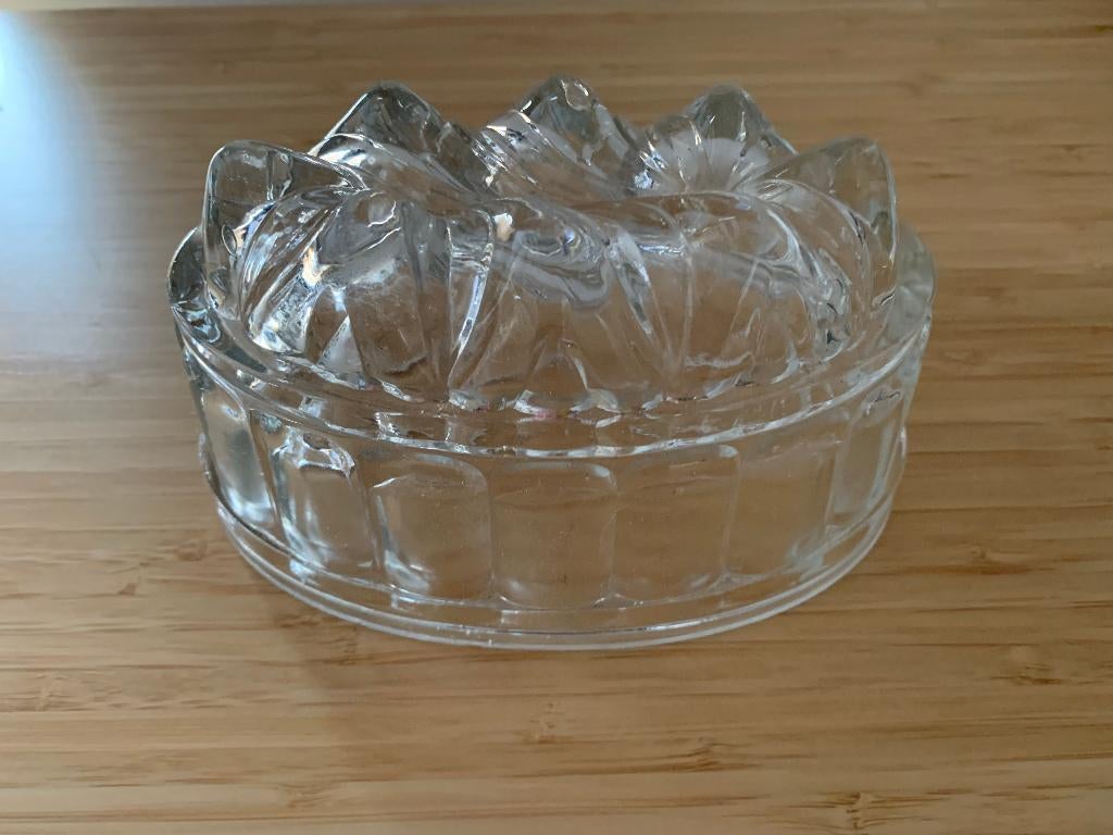 Vintage Leerdam persglas ovale puddingvorm, Overige typen, Ophalen of Verzenden, Gebruikt, Glas