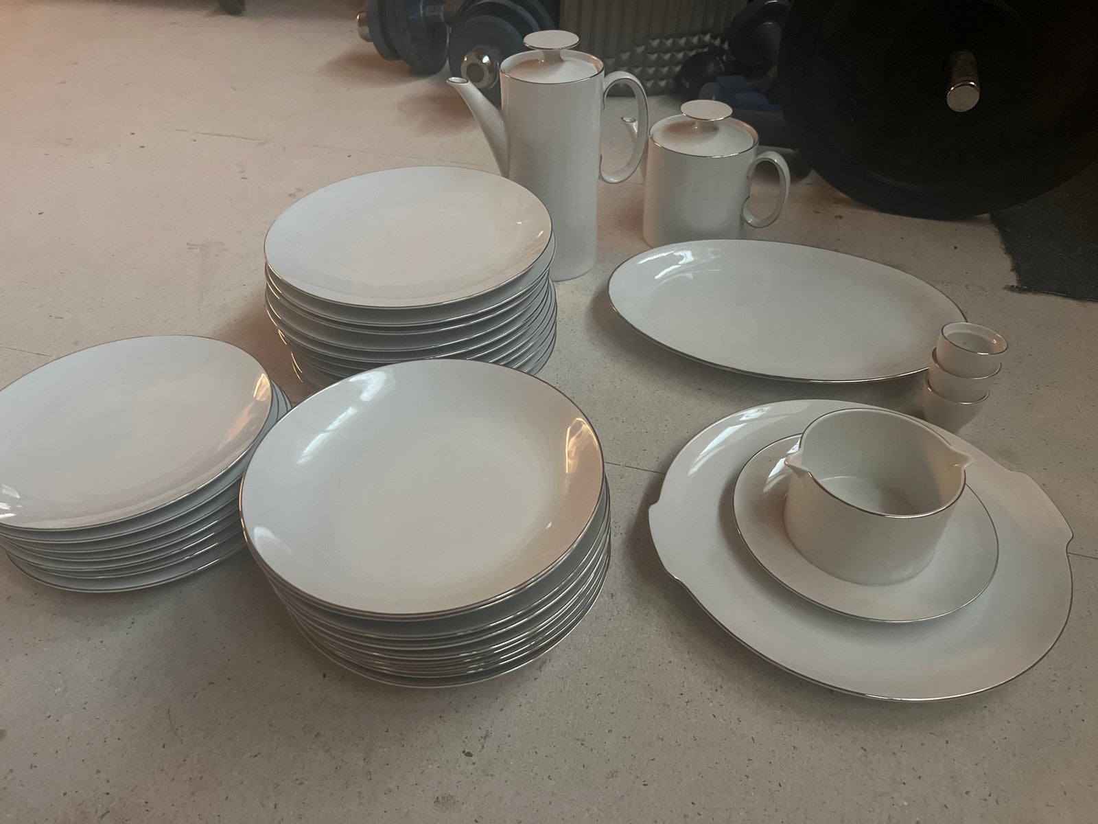 Thomas Germany wit servies met zilveren rand, Ophalen, Gebruikt, Overige merken, Porselein