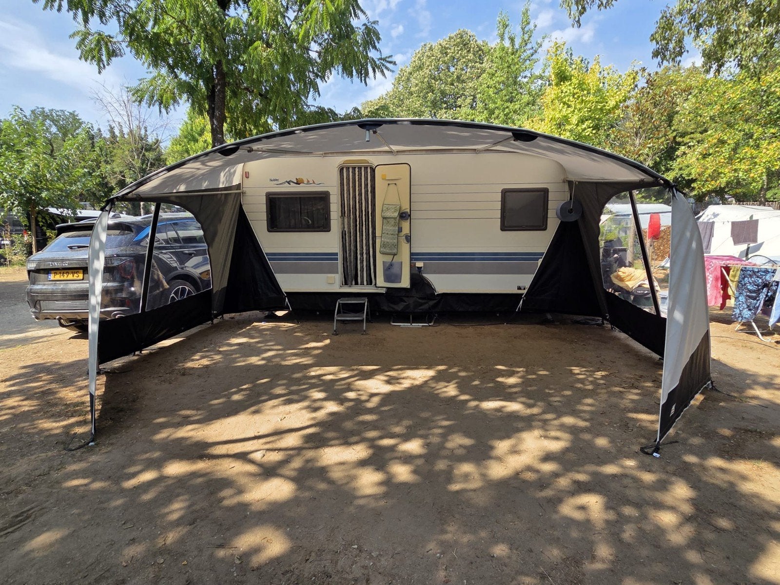 Unico Verona XL luifel maat 10 bora/grey plus schaduwdoek, Caravans en Kamperen, Ophalen, Zo goed als nieuw, Ten Cate All Season 240g/m2