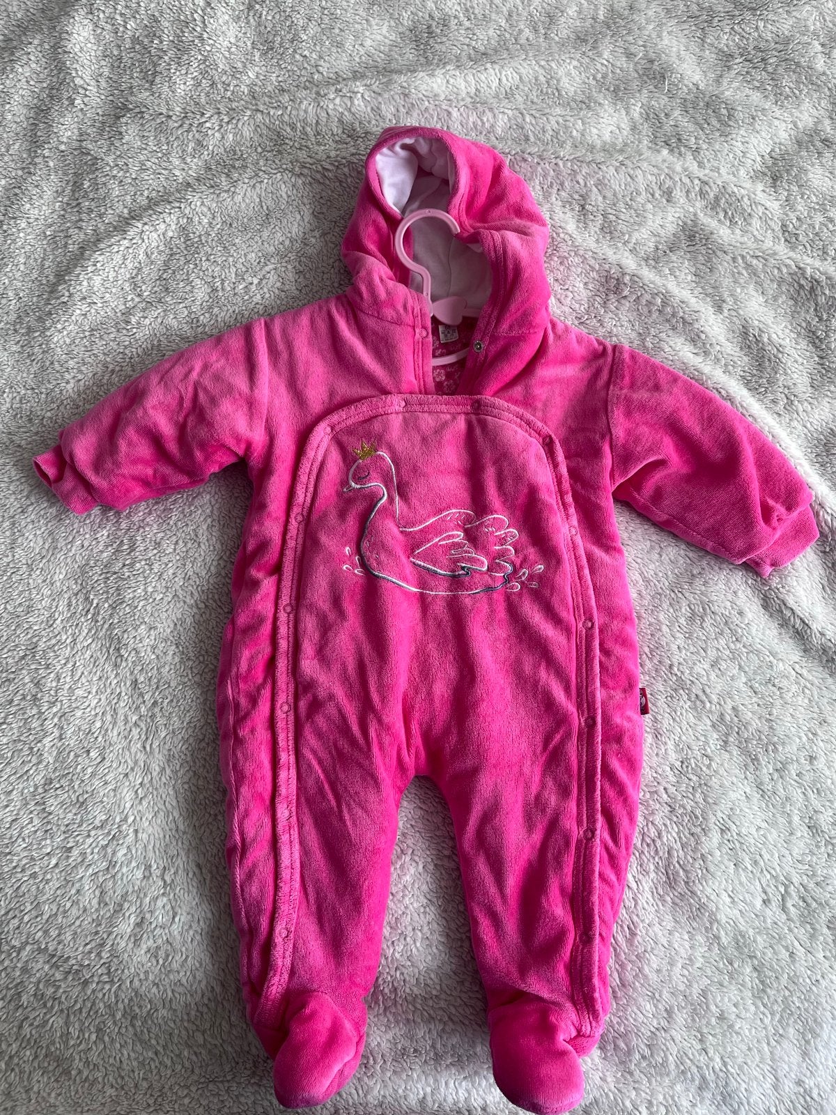 Roze winterpakje met zwaan - Maat 68, Ophalen of Verzenden, Zo goed als nieuw, Meisje, Pakje
