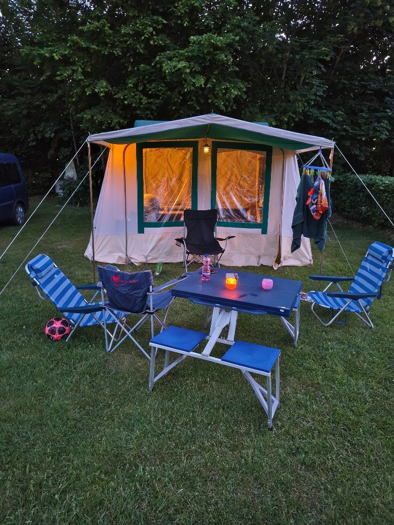 Vitesse Cobra vouwwagen met inventaris & klaar voor vertrek!, Caravans en Kamperen, Vouwwagens, Ophalen, Meerkleurig, Tot en met 4