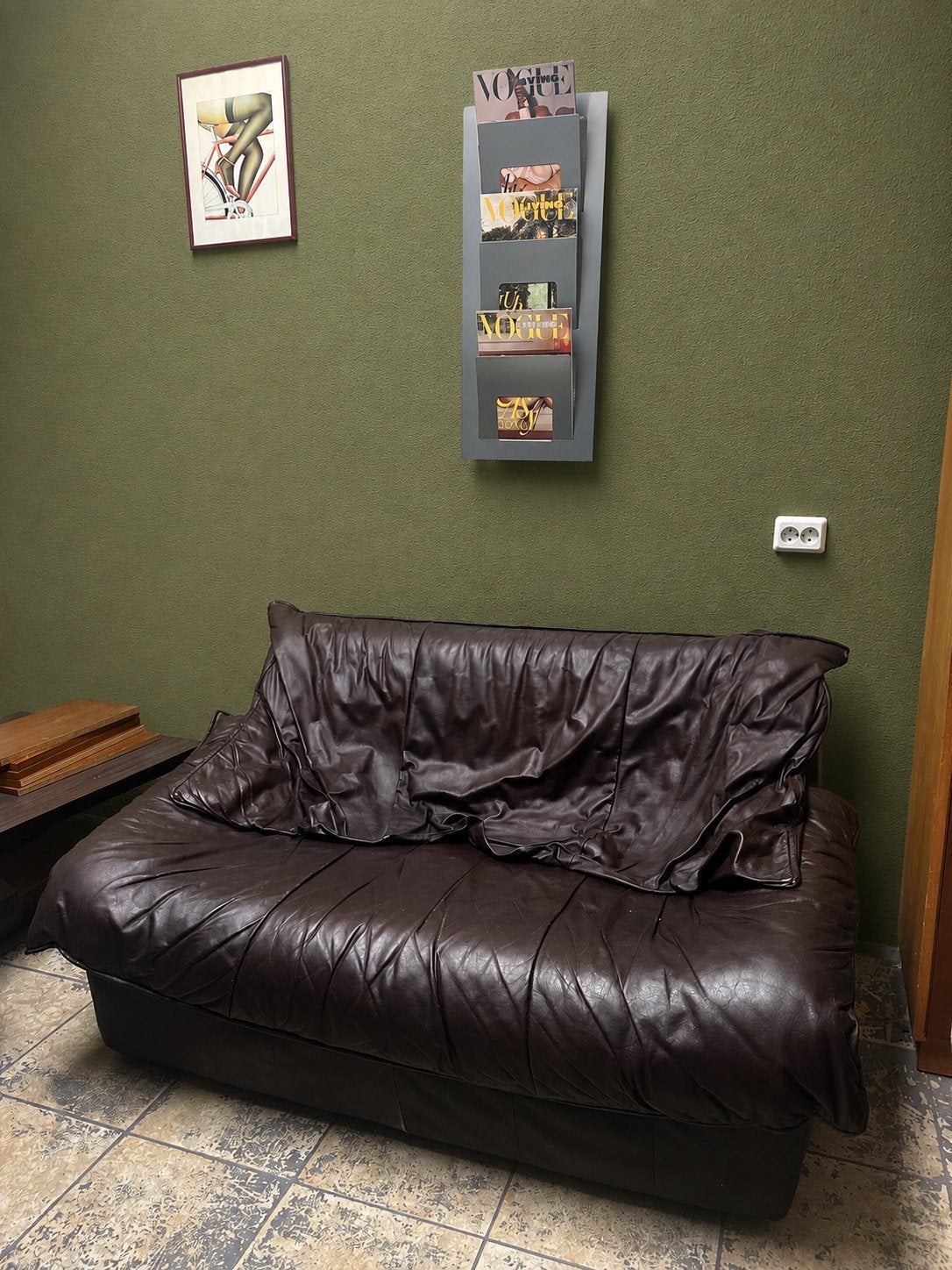 Bruin vintage leren bankstel, Xx, Xx, 75 tot 100 cm, Ophalen of Verzenden