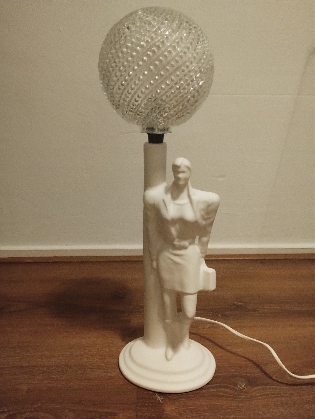 Vintage Neo Art Deco stijl tafellamp begin jaren tachtig, Huis en Inrichting, Wit, Ophalen of Verzenden, Keramiek, Art deco
