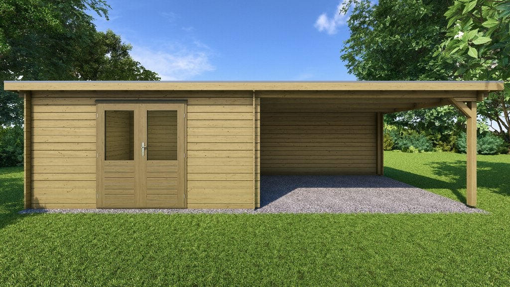 Fonteyn Basicline Lavendel met overkapping 800x300cm, 200 tot 400 cm, Verzenden, Blokhut, Nieuw