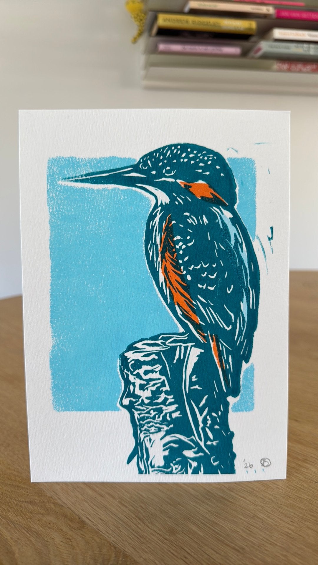 Lino Ijsvogel op A5 formaat, Antiek en Kunst, Ophalen of Verzenden