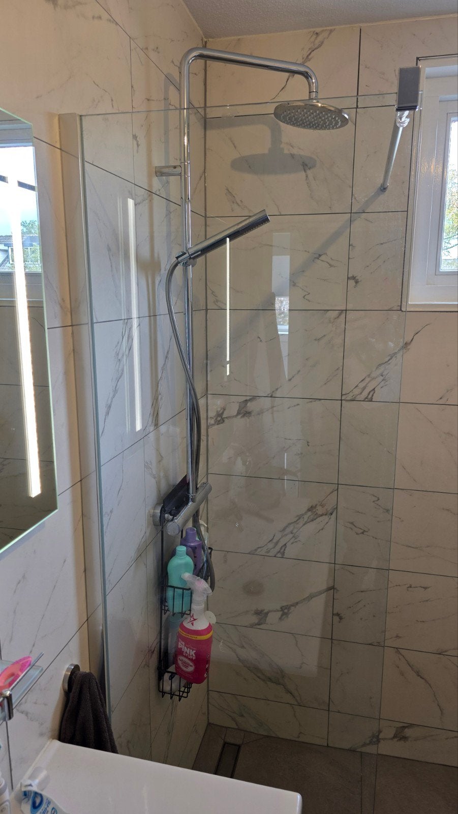 Gratis glazen douchewand 2m hoog 59cm breed 8mm dik., Ophalen