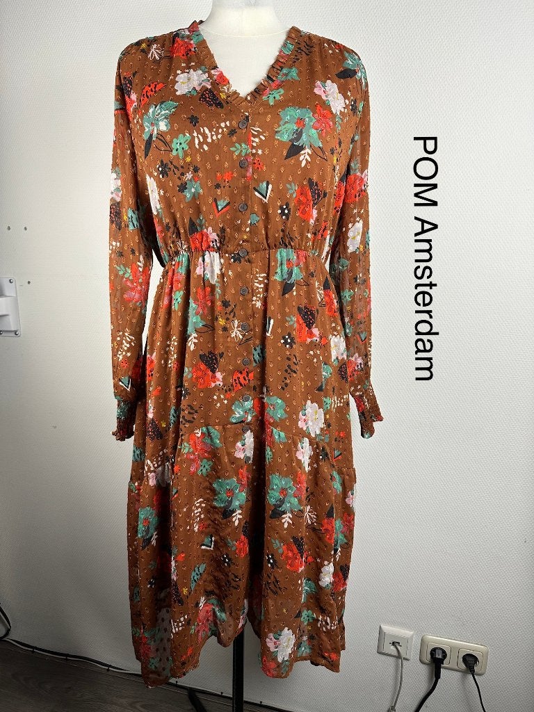 POM Amsterdam Jurk  (mt: 42) 21,4/9520, Kleding | Dames, POM Amsterdam, Bruin, POM Amsterdam, Maat 42/44 (L)