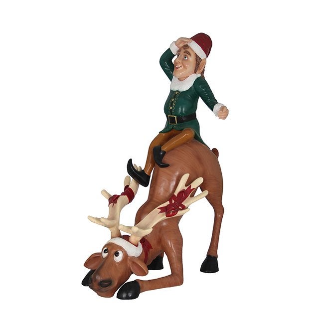 Babbo and Blitzen – Rendier beeld Hoogte 151 cm, Diversen, Kerst, Ophalen, HorecaBeelden, Nieuw, HorecaBeelden