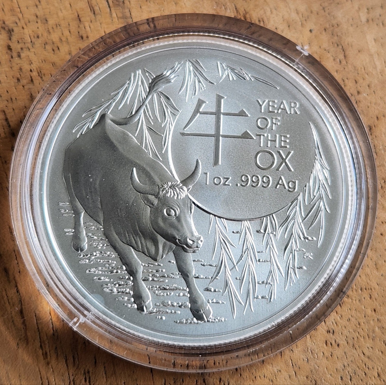 1 oz ram year of the ox 2021 zilver in capsule, Ophalen of Verzenden, Zilver