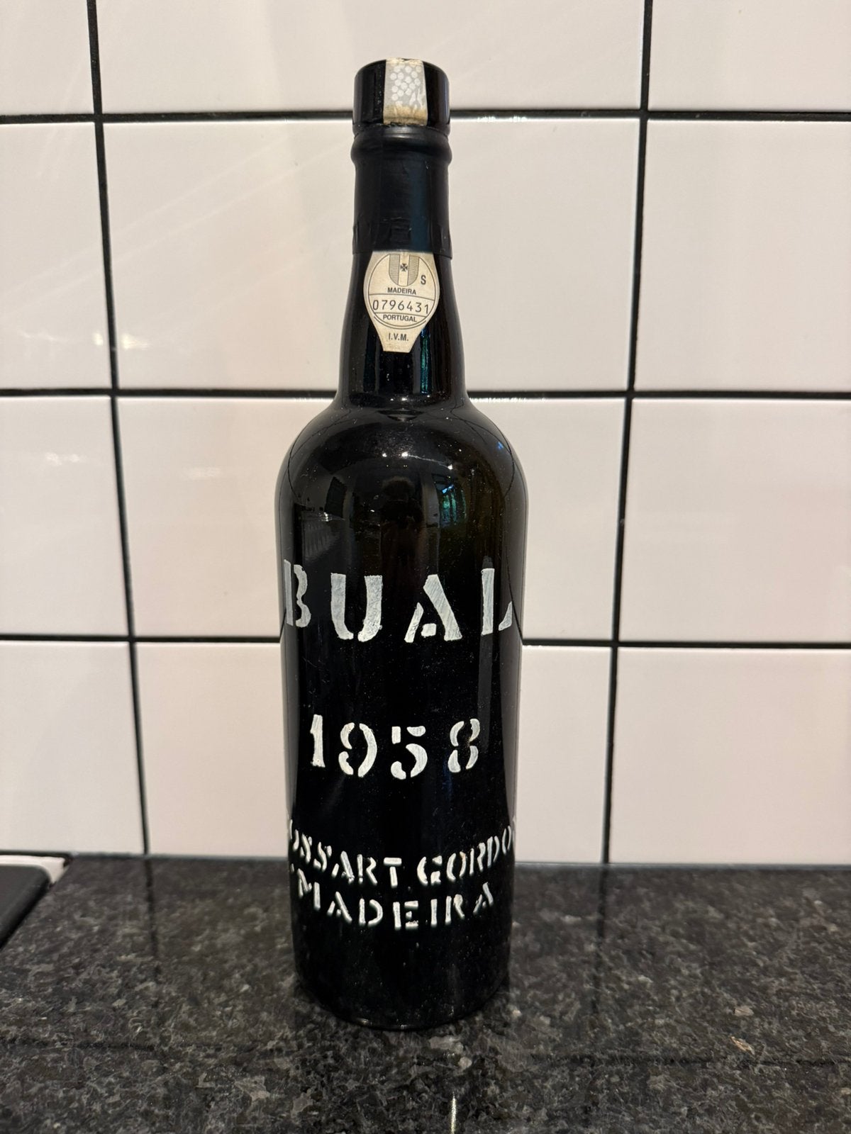 Lege fles Cossart Gordon Madeira Bual 1958, Gebruikt, Overige gebieden, Overige typen, Ophalen of Verzenden
