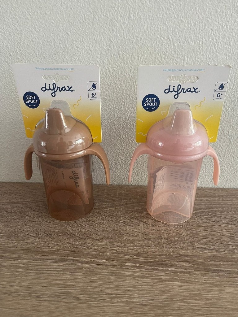 Difrax drinkbekers met zachte tuit (2 stuks) NIEUW, Ophalen of Verzenden, Nieuw, Drinkbeker, Difrax