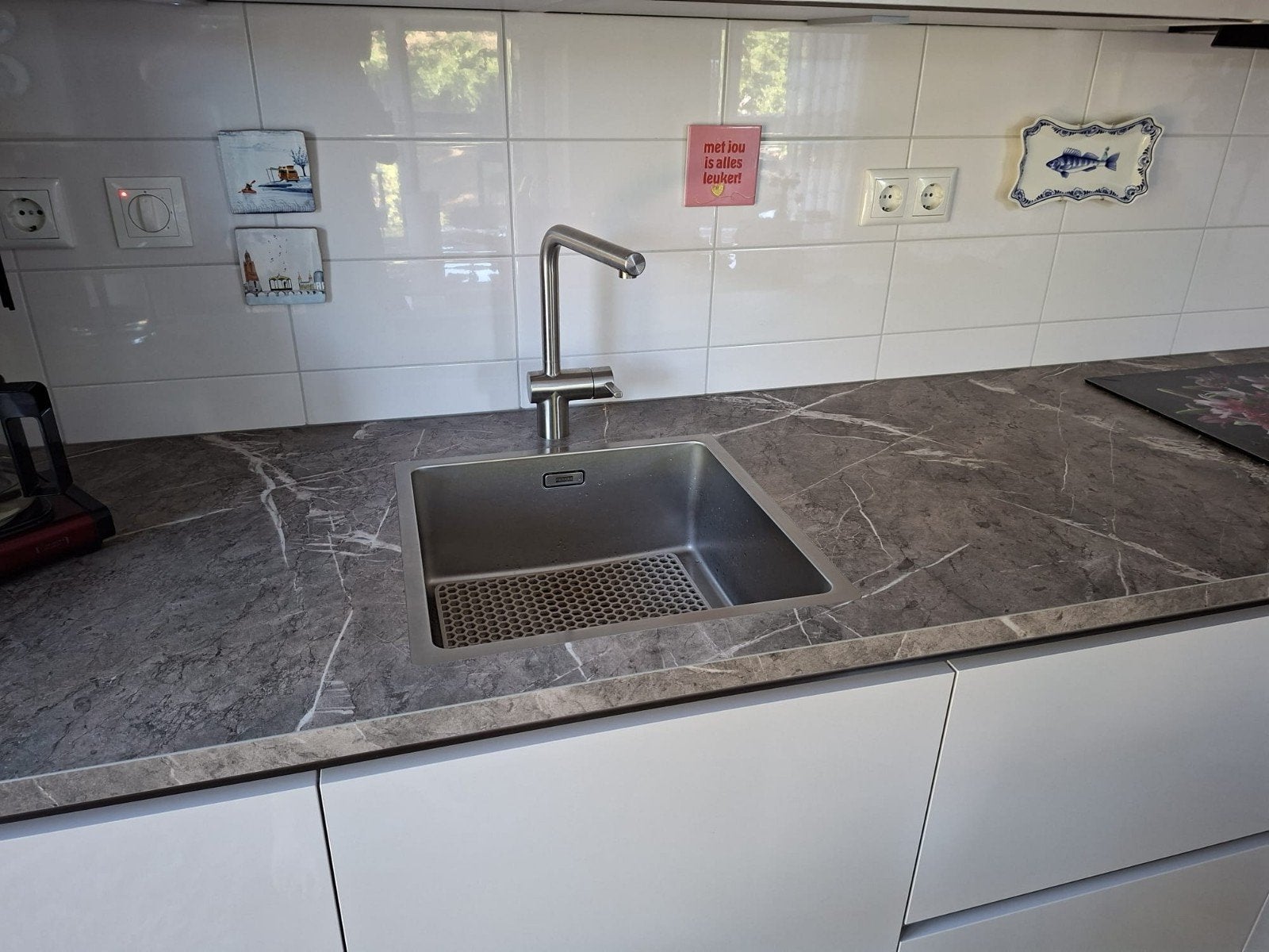 Aanrechtblad met spoelbak (zonder kraan) - Zo goed als nieuw, Huis en Inrichting, Keuken | Keukenbenodigdheden, Overige typen