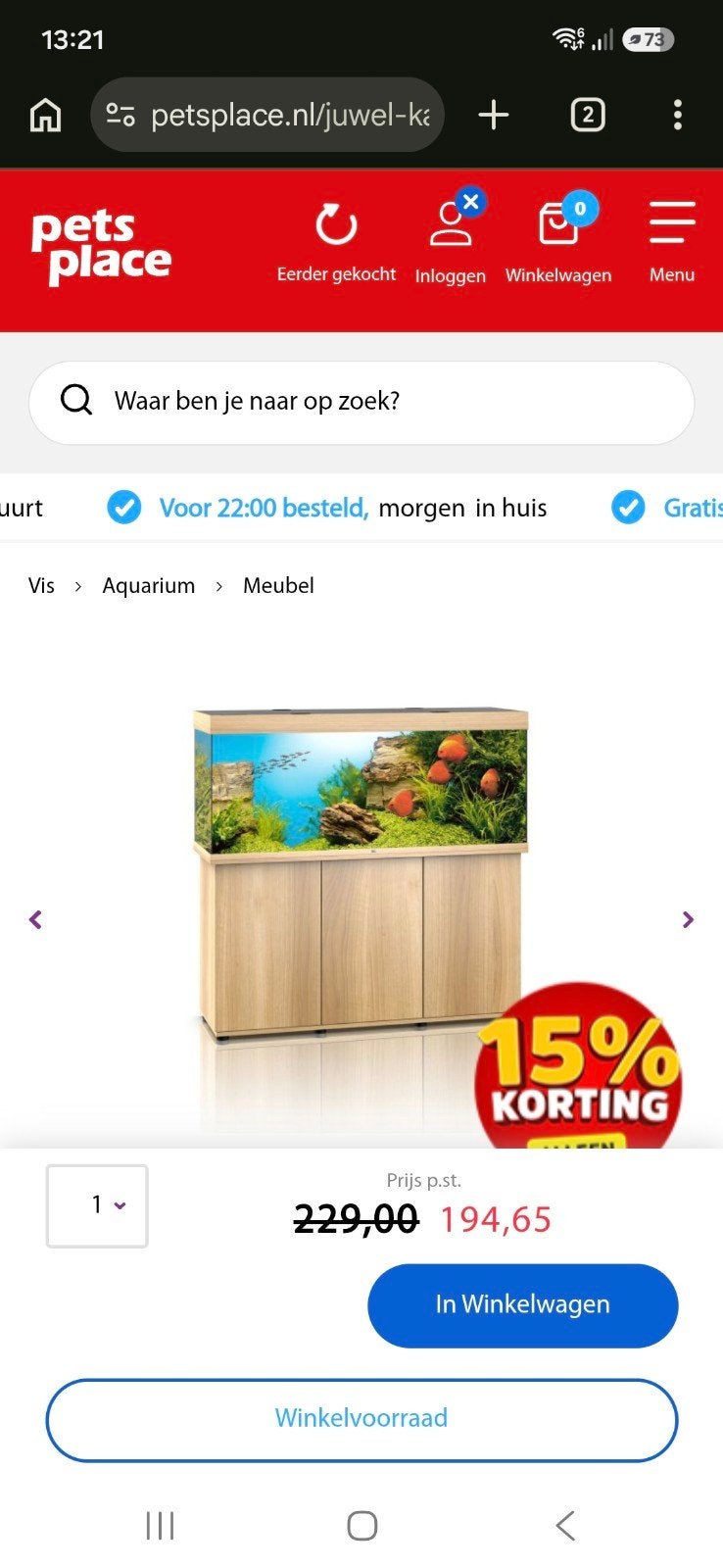 licht eiken juwel Rio aquarium meubel 101x81x51, Dieren en Toebehoren, Ophalen, Nieuw, Aquariummeubel, Juwel