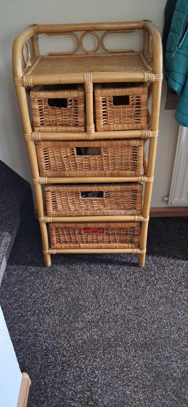 Rotan kastje met lades - Vintage look, Ophalen, Overige materialen, Minder dan 50 cm, Gebruikt